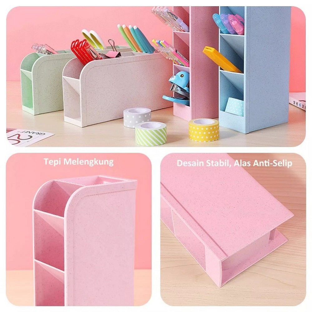 Rak Mini 4 Sekat / Tempat Penyimpanan ATK Pena Pensil Pulpen Gunting Sendok / Kotak Organizer Tempat Alat Tulis Meja Kerja Belajar Remot AC TV Kipas Brush Make Up Kosmetik Dasi Kaus Kaki Celana Dalam Underwear Kamar Tidur Ruang Tamu Kantor Serbaguna