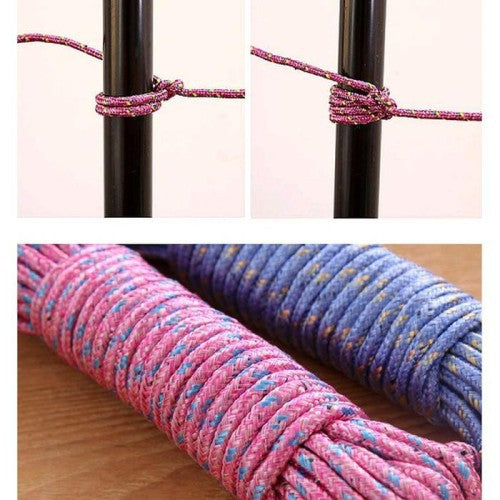 Tali Jemuran Baju Nylon 5m & 10m Anti Slip / Ikat Tambang Nilon Kemah Camping Rafting 5 Meter Dan 10 Meter Clothesline Kuat Ikatan Motor Gojek Ojek Online Grab Gosend Kurir Pengikat Tebal