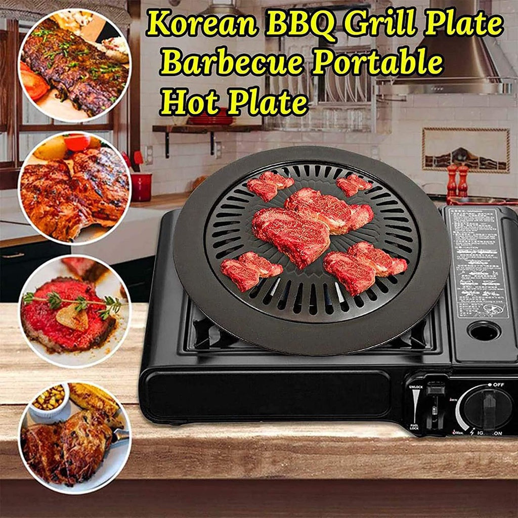 Panggangan BBQ Bulat 32Cm Ultra Grill Pan Drip Pan Plate Anti Lengket / Alat Pemanggang Daging Ala Korea Smokeless Kompor Portable Alas Panggang Serbaguna