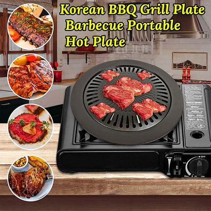 Panggangan BBQ Bulat 32Cm Ultra Grill Pan Drip Pan Plate Anti Lengket / Alat Pemanggang Daging Ala Korea Smokeless Kompor Portable Alas Panggang Serbaguna