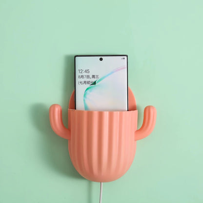 Rak Tempel Dinding Bentuk Kaktus 2In1 / Hook Tempat Penyimpanan Gantung Alat Cukur Karet Kuncir Kain Lap Kunci / Wall Mounted Storage Rack Cactus / Holder Tempat Sikat Gigi Remote AC TV Pasang Tembok Serbaguna