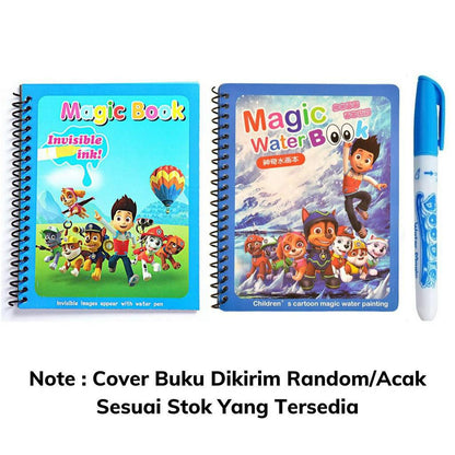 Magic Water Book FREE Spidol Air - Buku Ajaib Belajar Mewarnai Edukasi Anak / Practice Drawing Repeated Use Latihan Motorik Menggambar Kreativitas Hadiah Kado Ulang Tahun Prasekolah Paud TK SD Bisa Dipakai Berkali-kali