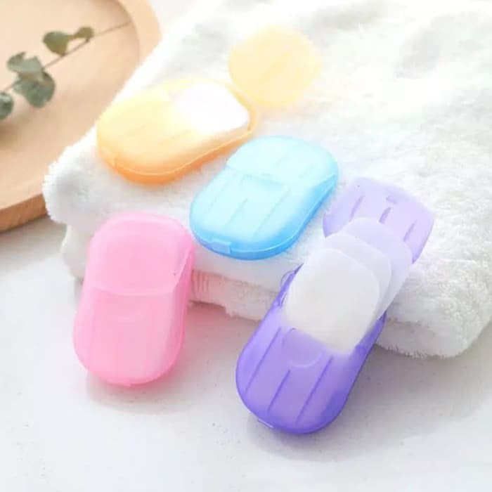 Sabun Kertas Paper Soap Praktis Mini Travelling Hand Wash Body Washing Travel Pembersih Cuci Tangan