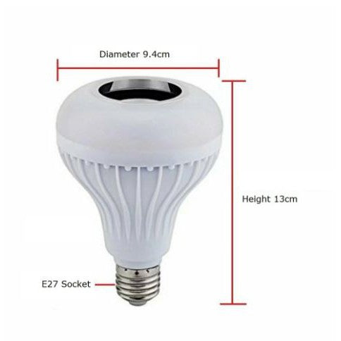 Speaker Bluetooth Bohlam ARASHI AML 6W RC Lampu LED Putih Disco RGB Remote Control Music Lamp Unik