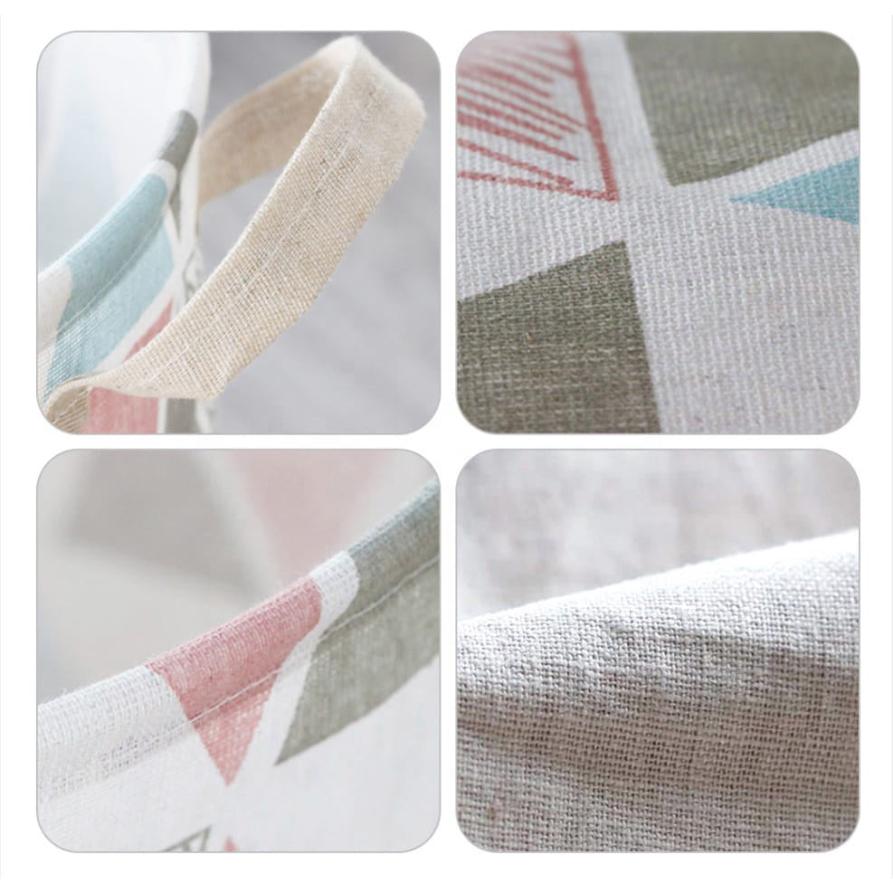Keranjang Bulat Lipat Cucian Baju Kotor - Laundry Bag Canvas / Wadah Tempat Penyimpanan Pakaian Mainan Anak / Laundry Basket Foldable Storage Linen Box Kantong Serbaguna