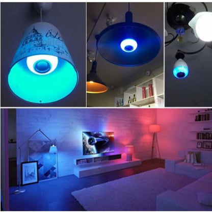 Speaker Bluetooth Bohlam ARASHI AML 6W RC Lampu LED Putih Disco RGB Remote Control Music Lamp Unik
