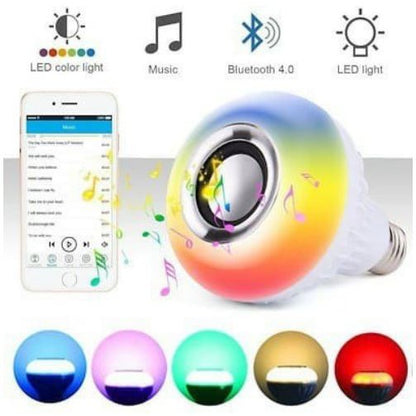 Speaker Bluetooth Bohlam ARASHI AML 6W RC Lampu LED Putih Disco RGB Remote Control Music Lamp Unik