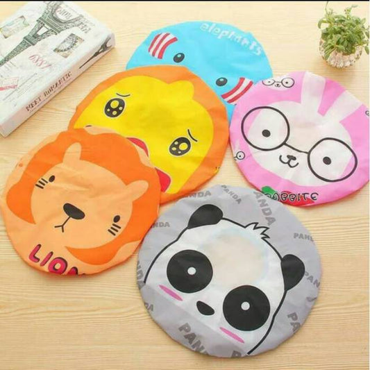 Shower Cap Karakter Topi Penutup Cover Kepala Pelindung Rambut Waterproof Anti Air Basah Unik Lucu