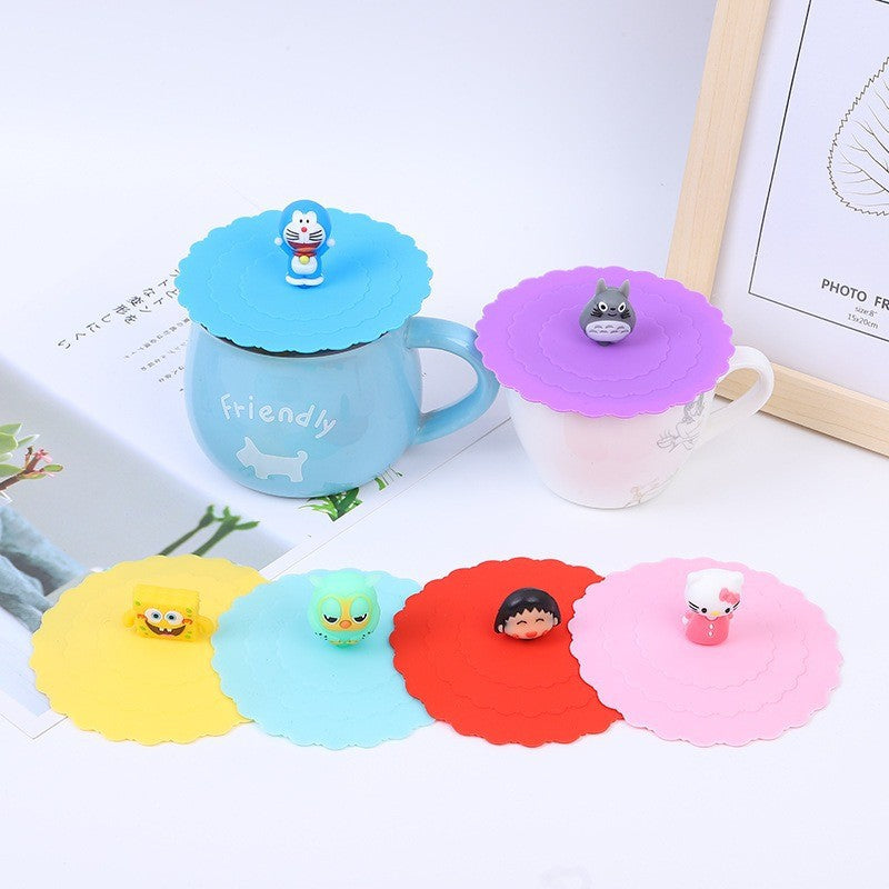 Tutup Gelas Silikon Karakter / Cover Penutup Cangkir Mug Karet Silicone Kedap Udara Anti Debu Lucu Unik Tutup Tahan Panas Dingin Murah