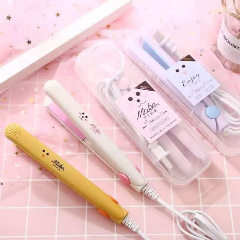 Catok Rambut Mini Lurus Dan Keriting Karakter 2in1 Alat Catokan Pelurus Rambut Travel Kemier Japan
