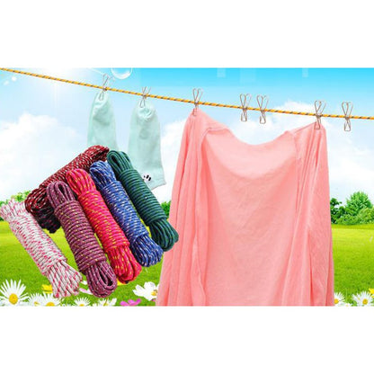 Tali Jemuran Baju Nylon 5m & 10m Anti Slip / Ikat Tambang Nilon Kemah Camping Rafting 5 Meter Dan 10 Meter Clothesline Kuat Ikatan Motor Gojek Ojek Online Grab Gosend Kurir Pengikat Tebal