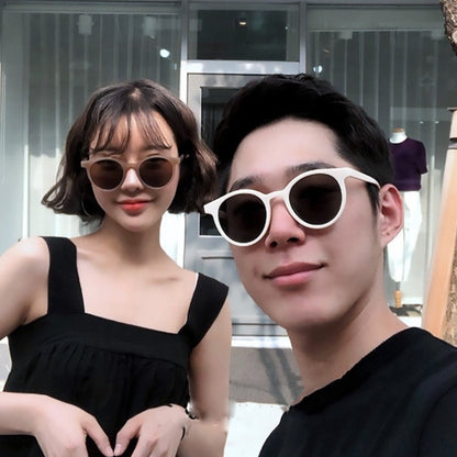 KACAMATA KOREA Anti Radiasi SunGlasses Hitam Kaca Mata Fashion Lensa Retro Bulat Pria Wanita Import