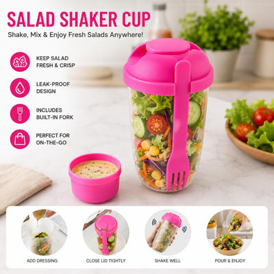 Botol Salad 1000ML + Garpu Cup Kecil