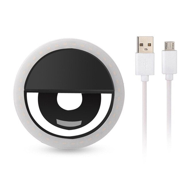 RING LIGHT SELFIE LED Lamp Lampu Ringlight flash charm eyes jepit live clip bulat camera hp kamera