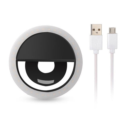 RING LIGHT SELFIE LED Lamp Lampu Ringlight flash charm eyes jepit live clip bulat camera hp kamera