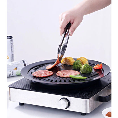 Panggangan BBQ Bulat 32Cm Ultra Grill Pan Drip Pan Plate Anti Lengket / Alat Pemanggang Daging Ala Korea Smokeless Kompor Portable Alas Panggang Serbaguna