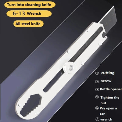 Pisau Cutter Stainless Besar 9in1