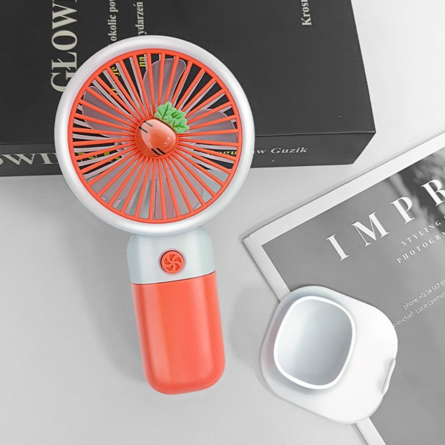 Kipas Angin Genggam Motif Buah 2in1 / Handy Mini Fan USB Portable / Kipas Rechargeable Outdoor Murah