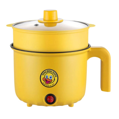 Panci Listrik Serbaguna 0.8 Liter Dengan Kukusan / Wajan Penggorengan Untuk Memasak Sayur Hot Pot Rebus Kukus Soup Shabu Steamboat Bubur / Electric Pot With Steamer 0.8L / Panci Elektrik 2in1 Ala Korea Jepang Stainless Anti Lengket