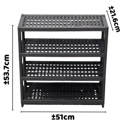 Rak Sepatu Petra 4 Susun / Shoes Rack Plastik Minimalis / Tempat Penyimpanan Sandal 2Tingkat Serbaguna