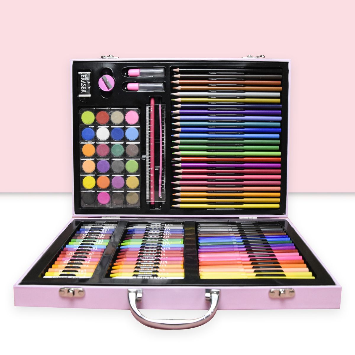 Crayon Koper set 133pcs Aluminium /Box Alat Lukis Krayon Mewarnai /Perlengkapan Sekolah Edukasi Anak