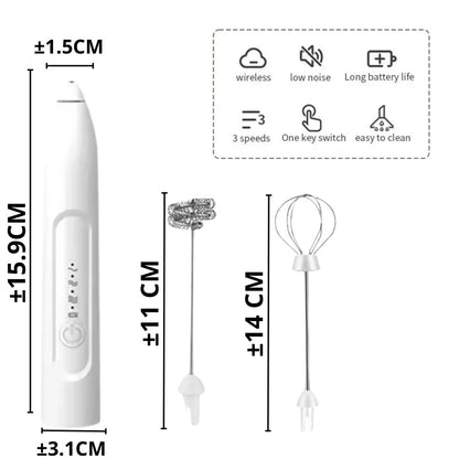 Hand Mixer Milk Froather 2in1 USB Charge Portabel Mini Elektrik Pengaduk Kopi