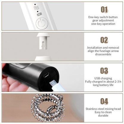 Hand Mixer Milk Froather 2in1 USB Charge Portabel Mini Elektrik Pengaduk Kopi