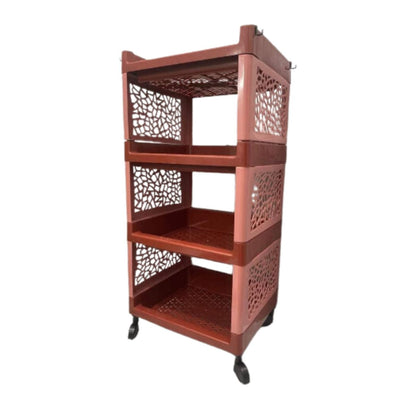 Rak 4 Susun Dengan Roda Plastik Yoyo / Tempat Penyimpanan Dapur Kamar Mandi Ruang tamu Serbaguna / Rak Apartement 4 Tingkat Layer / Storage Rack Minimalis Trolly Jalan Mini Makanan Snack Organizer