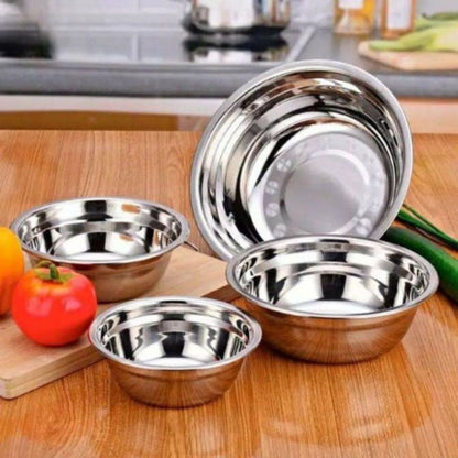 Mangkok Baskom Stainless Steel Tebal Ukuran 16 18 20 22 24 26 28 30cm / Wadah Cuci Beras Sayur Buah Adonan Anti Karat Berkualitas Multifungsi