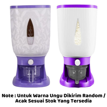 Rice Box Dispenser Beras Otomatis 3D FREE Cup 12L 10Kg / Wadah Penyimpanan Kacang Sereal Makanan Anti Kutu Hama Tidak Lembab Tahan Jamur / Storage Container Dengan Pengering Food Grade Peralatan Dapur Praktis Dapat Cangkir Gleas UkurSerbaguna