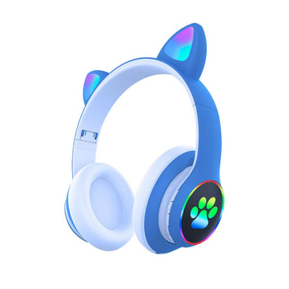 Headphone Bluetooth MZ-023 LED Telinga Kucing Headset Bando Wireless Portable Cute Cat Audio Stereo Super Bass Earphone Music Gaming