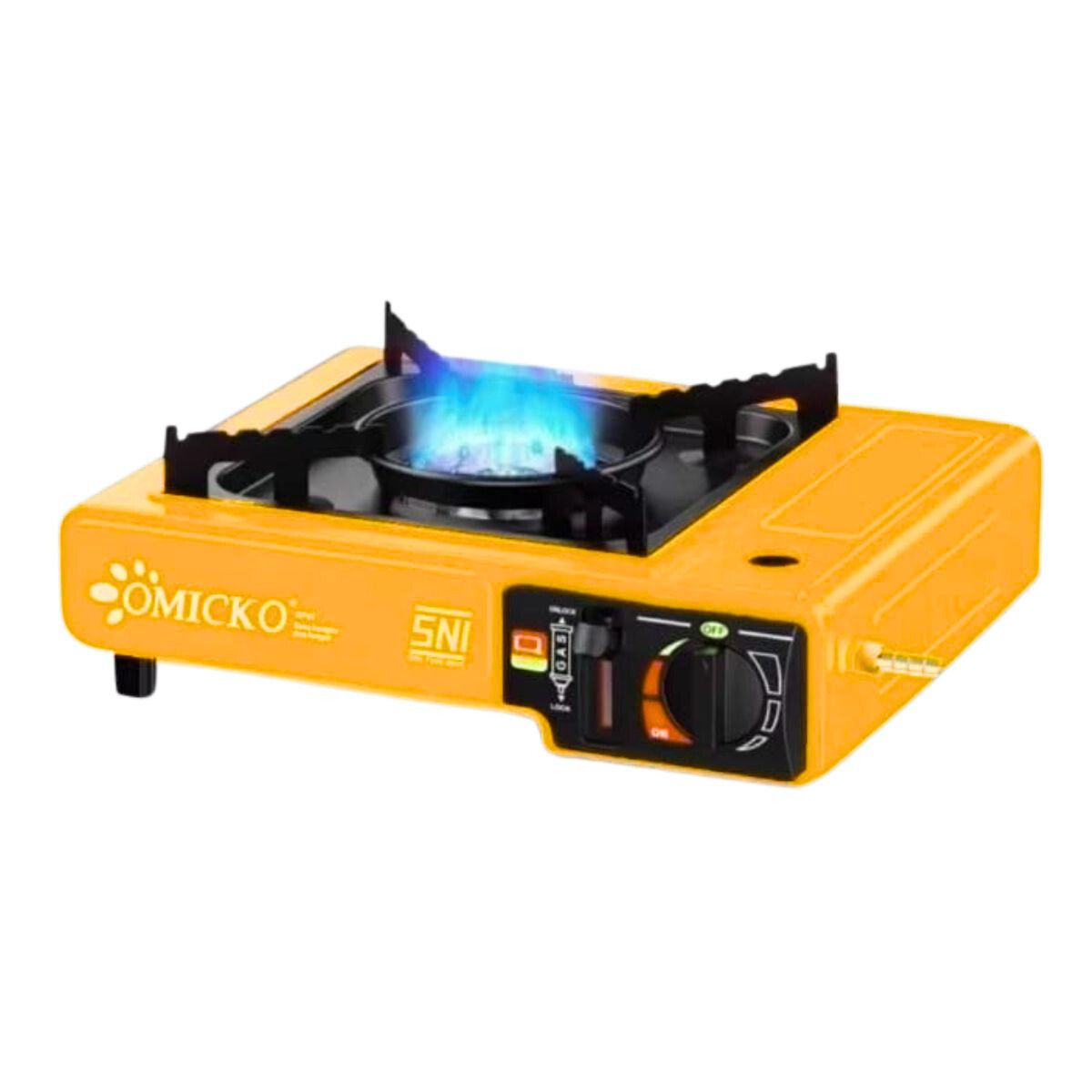 Kompor Gas Portable 2in1 Omicko Alat Masak SNI 1 Tungku Anti Karat Untuk Camping Traveling Multifungsi