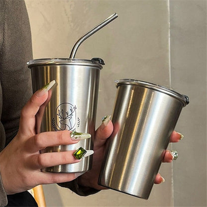 Tumbler Kopi 480ML Stainless / Coffee Cup Tahan Panas Dingin / Mug Cangkir Tumblr Aesthetic Termurah