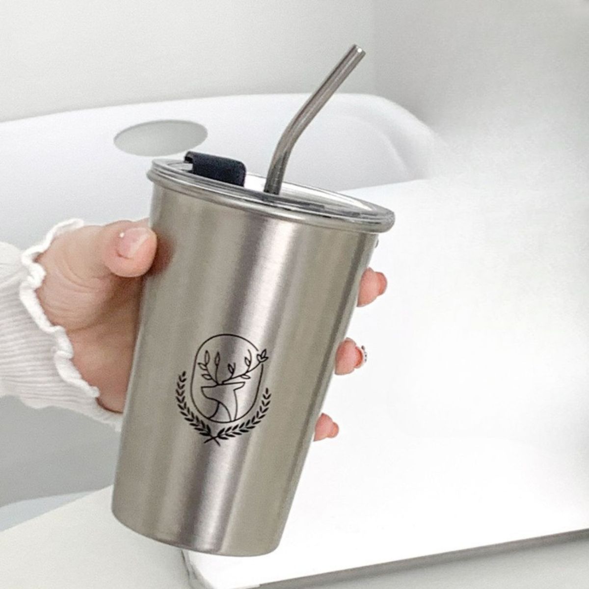 Tumbler Kopi 480ML Stainless / Coffee Cup Tahan Panas Dingin / Mug Cangkir Tumblr Aesthetic Termurah