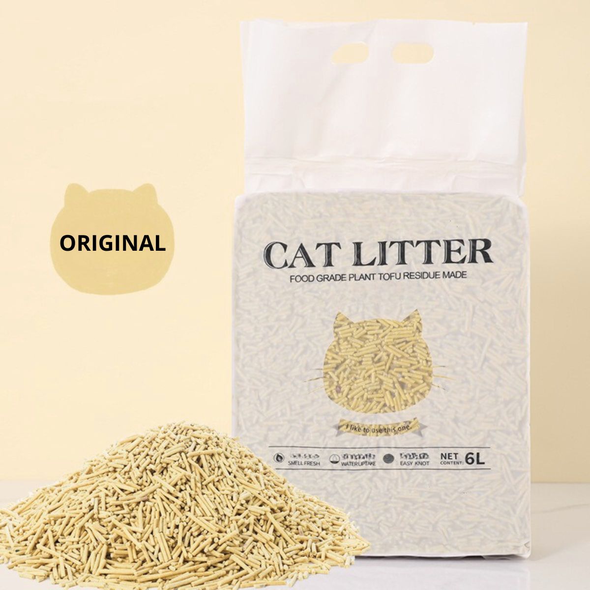 Pasir Gumpal Kucing Organic 6 Liter Master Tofu Soya CAMPUR Cat Litter Penyaring Kotoran Hewan Anjing Bebas Debu Wangi Tahan Lama