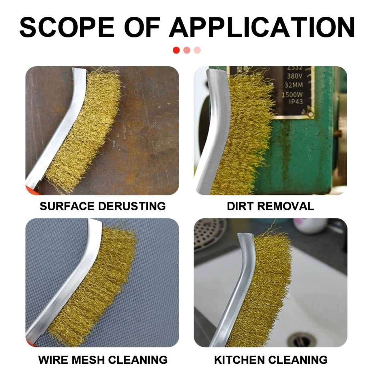 Sikat Kawat Baja Kuningan Gagang / Wire Brush / Alat Pembersih Karat Wastafel Kompor Multifungsi