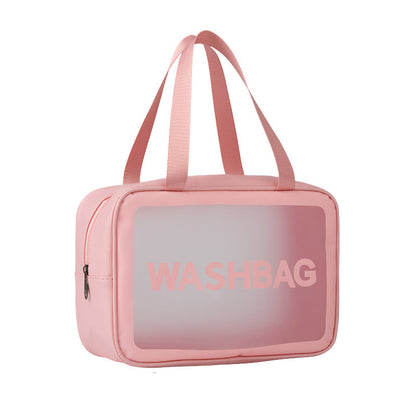 TAS WASHBAG WATERPROOF / Travel Bag Organizer Anti Air Tempat Kosmetik Alat Mandi Perlengkapan Make-up Peralatan Gadget Aksesoris Transparent Bening