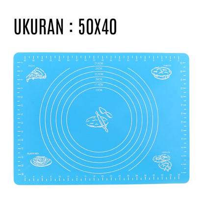 Alas Adonan Kue Silikon 40x50Cm Anti Lengket Baking Mat Tatakan Giling Roti Donut Pizza Silicone