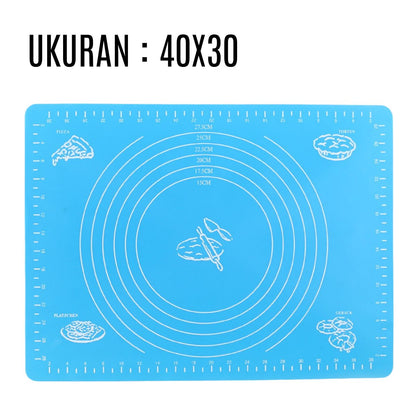Alas Adonan Kue Silikon 40x50Cm Anti Lengket Baking Mat Tatakan Giling Roti Donut Pizza Silicone