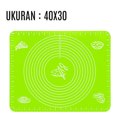 Alas Adonan Kue Silikon 40x50Cm Anti Lengket Baking Mat Tatakan Giling Roti Donut Pizza Silicone