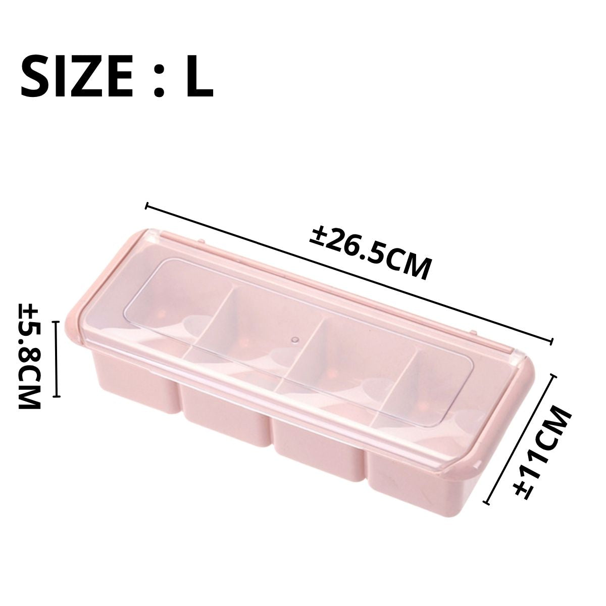 Tempat Bumbu Dapur Panjang 4 Sekat FREE Sendok / Kotak Wadah Penyimpanan Gula Garam Micin Lada Seasoning Box 4in1 Serbaguna FOOD GRADE Plastik PP Berkualitas Kedap Udara Anti Tumpah Anti Semut Alat Milenial Modern Minimalis Mofan Acc Accessories Mofana