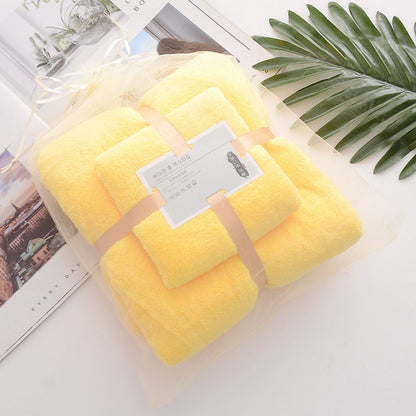 Set Handuk Mandi 2in1 Bahan Halus / Quick Drying Bath Towel Kain Bulu Karang Lembut Tebal Serap Air Cepat Kering / Handuk Badan Wajah Anak Dewasa Warna Pastel Untuk Hadiah Kado Pernikahan Souvenir Pindah Rumah Tukar Kado Serbaguna Berkualitas