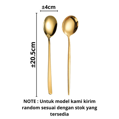 Sendok Garpu Korea Sujeo / Alat Makan Korean Panjang Spoon Fork Gagang Panjang Bahan Tebal Cutlery Stainless Steel Anti Karat Peralatan Makan Traveling Unik Premium Berkualitas Kualitas Bagus