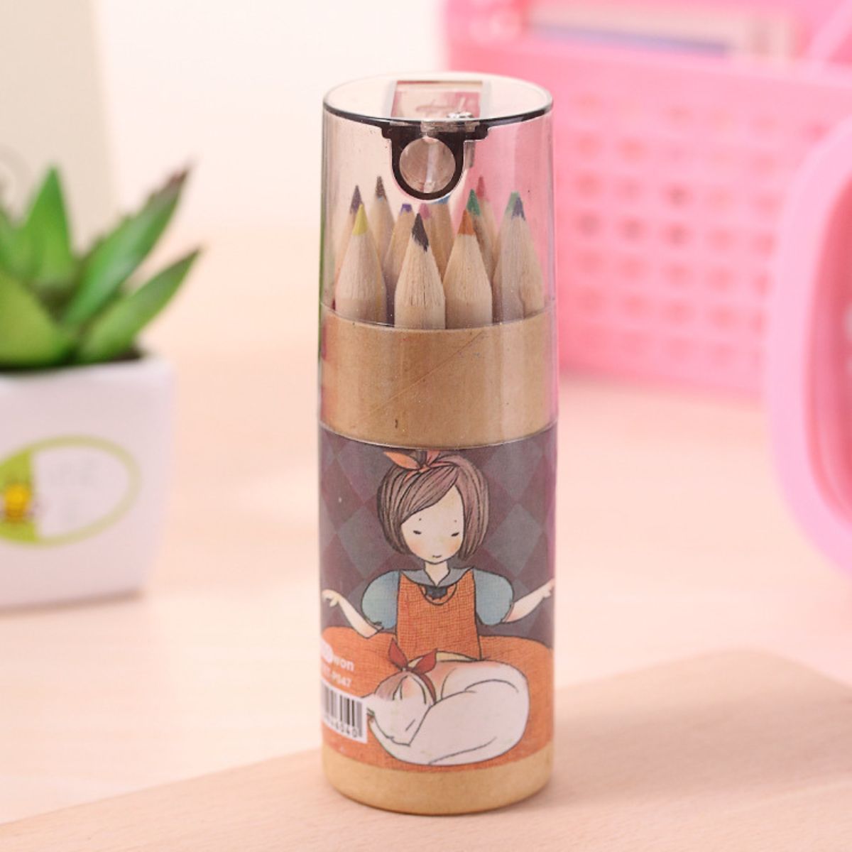 Pensil Warna 12in1 + Serutan Karakter Kemasan Tabung / Color Pencils Set 12 Warna Alat Menggambar Dan Mewarnai Pencil Colours Coloring Gambar Hadiah Kado Ulang Tahun Anak Unik Lucu Souvenir Goody Bag