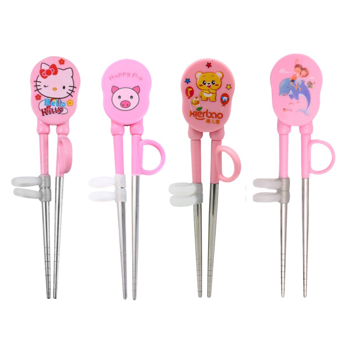 Sumpit Anak Karakter Lucu / Alat Bantu Latihan Belajar Makan Bayi Balita Batita Motif Gambar Kartun / Training Chopstic Melatih Kemampuan Motorik Sikecil Bahan Stainless Berkualitas Food Grade / Hadiah Kado Ulang Tahun Souvenir Pernikahan Multifungsi