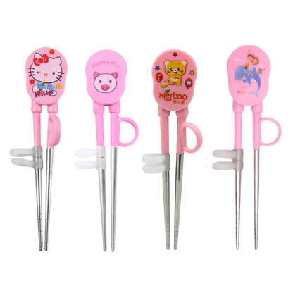 Sumpit Anak Karakter Lucu / Alat Bantu Latihan Belajar Makan Bayi Balita Batita Motif Gambar Kartun / Training Chopstic Melatih Kemampuan Motorik Sikecil Bahan Stainless Berkualitas Food Grade / Hadiah Kado Ulang Tahun Souvenir Pernikahan Multifungsi