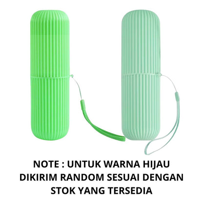 Tempat Sikat Gigi Free Gantungan / Travel Toothbrush Case Wadah Tempat Penyimpanan Peralatan Mandi Sabun Odol Pasta Kanebo Kain Bentuk Tabung Praktis / Kotak Alat Perlengkapan Traveling Warna Pastel Aesthetic Untuk Souvenir Pernikahan Multifungsi