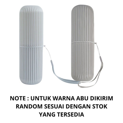 Tempat Sikat Gigi Free Gantungan / Travel Toothbrush Case Wadah Tempat Penyimpanan Peralatan Mandi Sabun Odol Pasta Kanebo Kain Bentuk Tabung Praktis / Kotak Alat Perlengkapan Traveling Warna Pastel Aesthetic Untuk Souvenir Pernikahan Multifungsi
