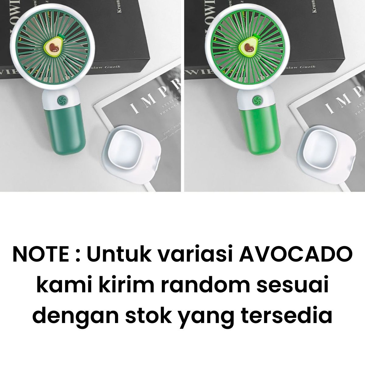 Kipas Angin Genggam Motif Buah 2in1 / Handy Mini Fan USB Portable / Kipas Rechargeable Outdoor Murah