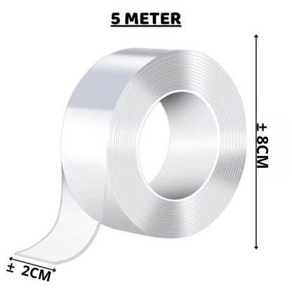 Double Tape Gel Isolasi Bening 2 Sisi Perekat Dinding Tembok Tanpa Bekas Selotip Ajaib Super Kuat Waterproof Reusable dobel tip